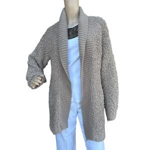 Express Plush Textured Open Front Shawl Cardigan Size M